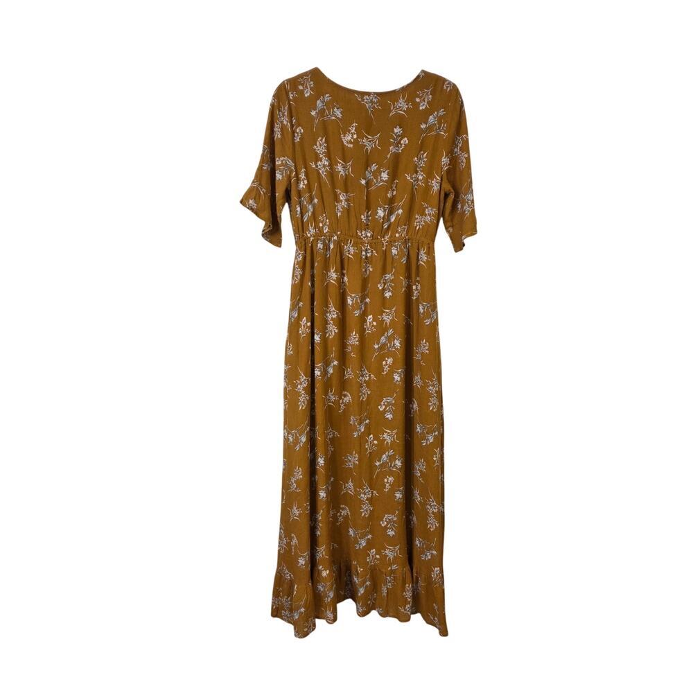 POLAGRAM Mustard Yellow Maxi Dress Medium - Picture 2 of 9